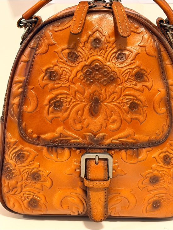 NWOT IVTG Embossed Leather Crossbody Backpack main image 11